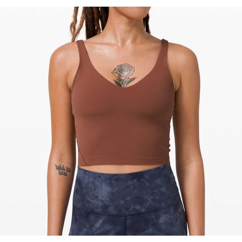 Lululemon Align Cropped V Neck Tank Top Brown 6