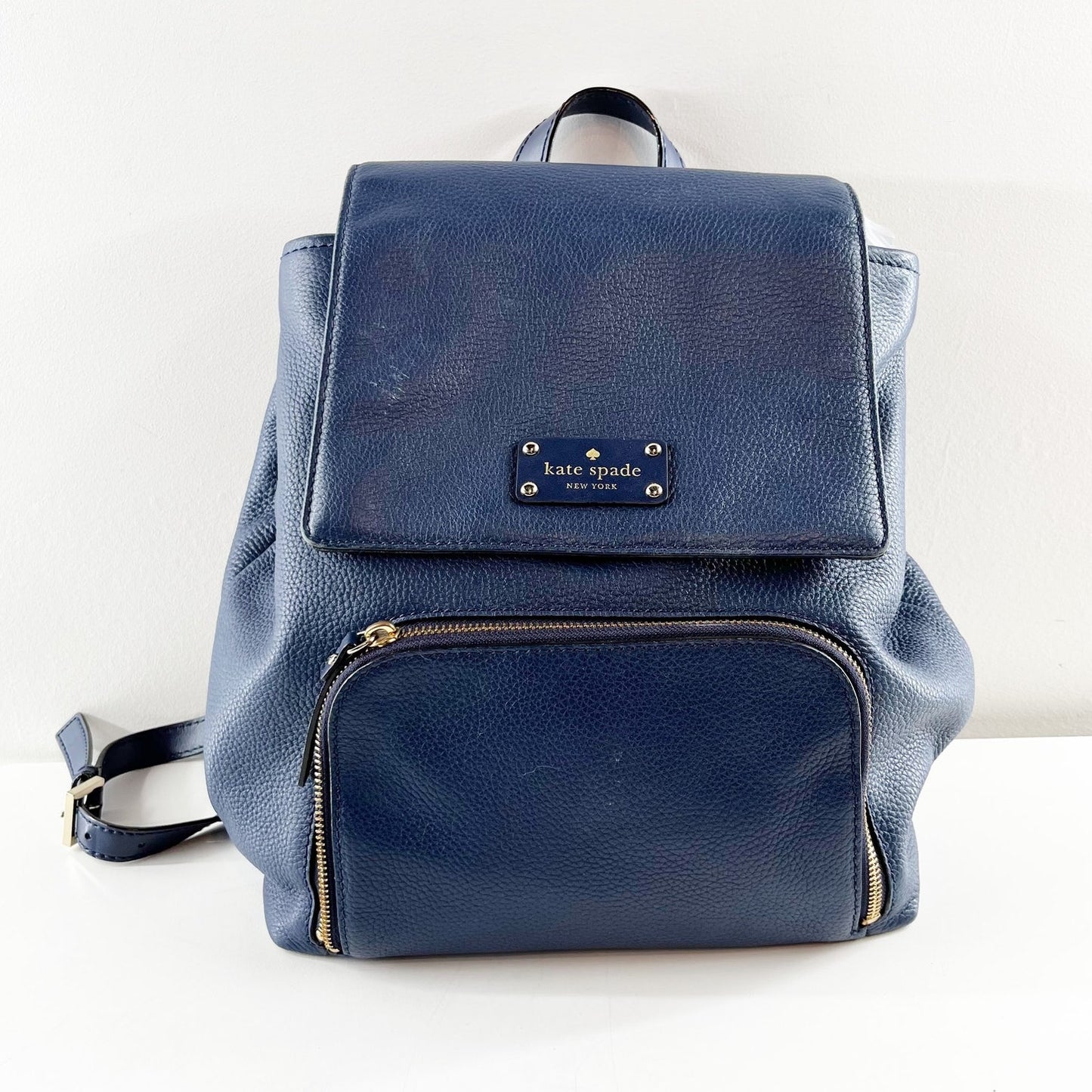 Kate Spade New York Remington Pebbled Leather Backpack Navy Blue