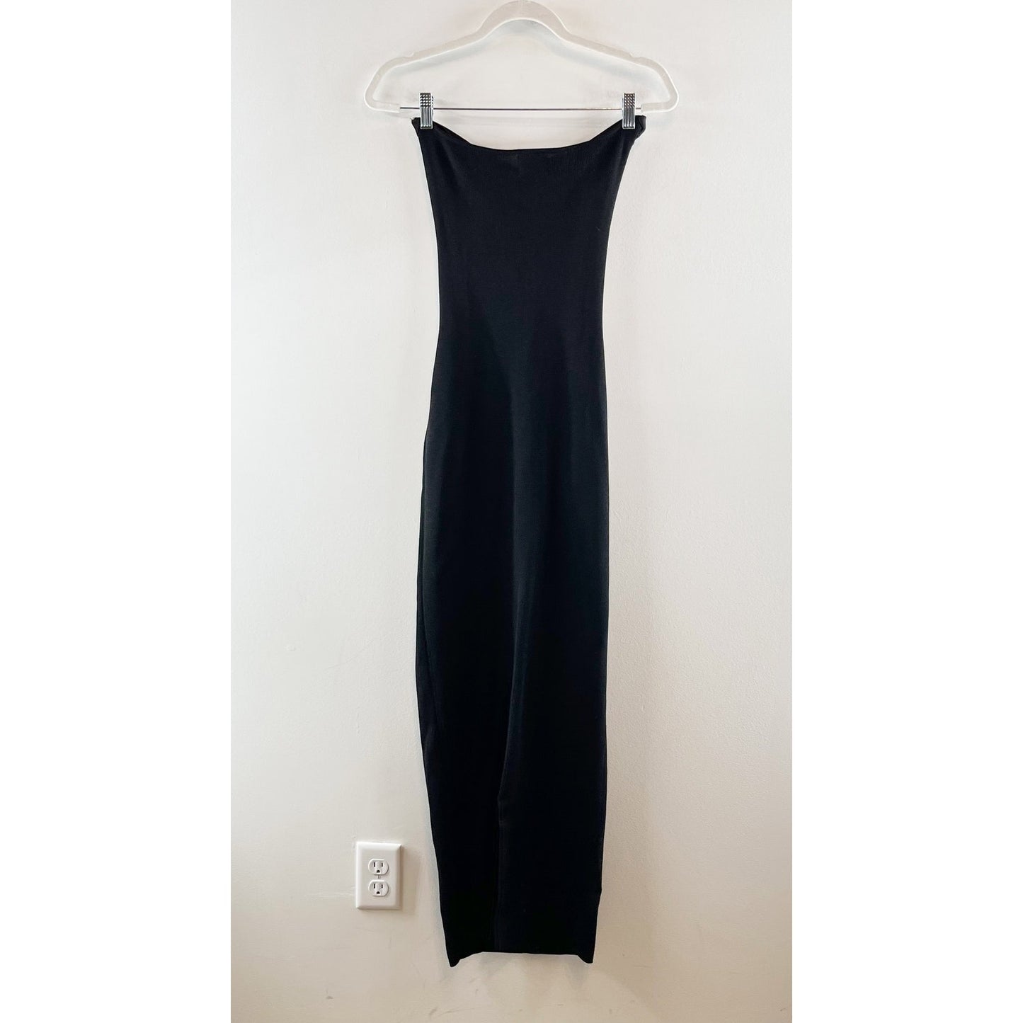 SNDYS Strapless Maia Cutout Twist Front Midi Dress Black Medium
