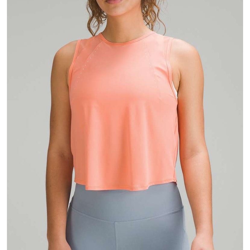 Lululemon Athletica Sculpt Mesh Panel Crop Tank Top w/ Reflective Sunny Coral 4
