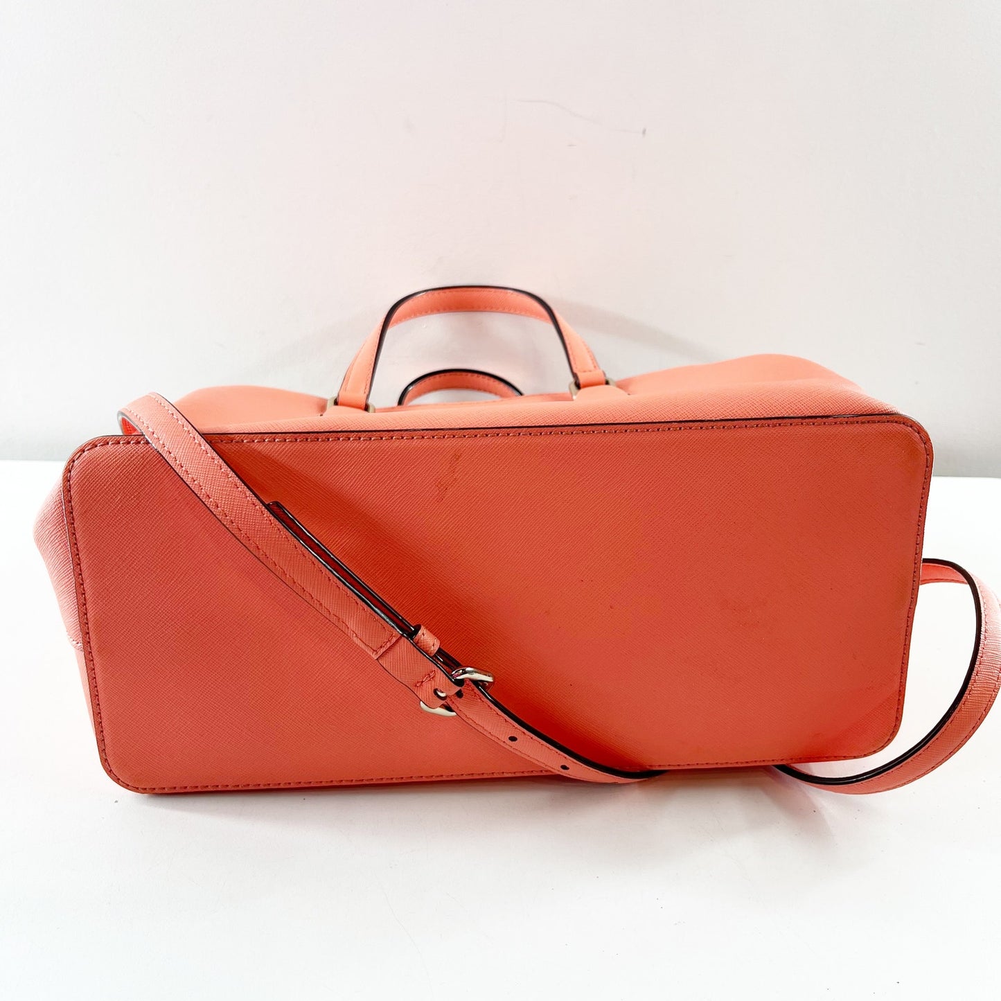 Kate Spade Laurel Way Evangelie Saffiano Leather Satchel Purse Coral