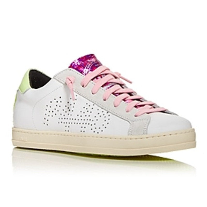 P448 John Leather Perforated Logo Low Top Fashion Sneakers Dogma Neon 37