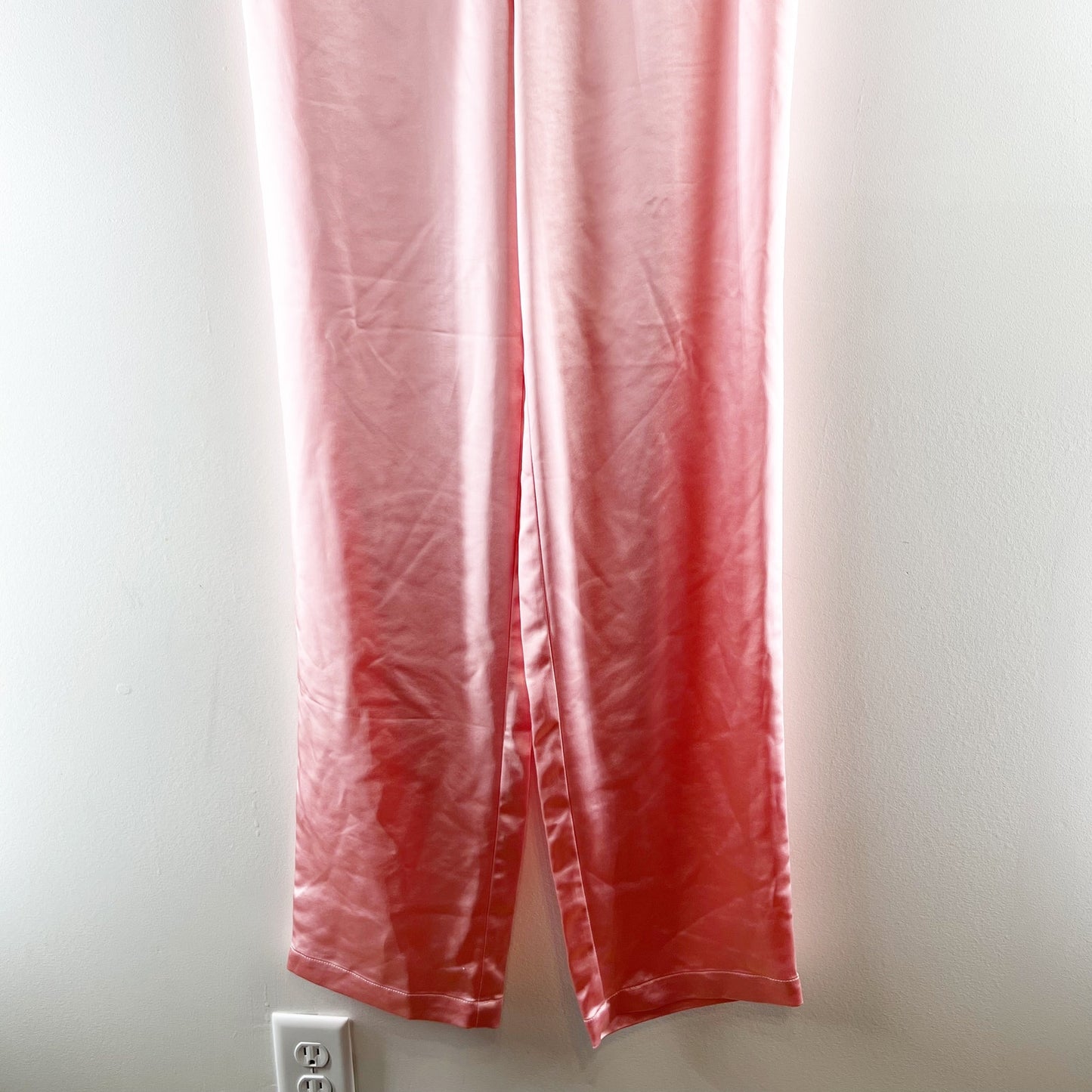 Good American High Rise Satin Trouser Pants Bubble Pink 0 / 25