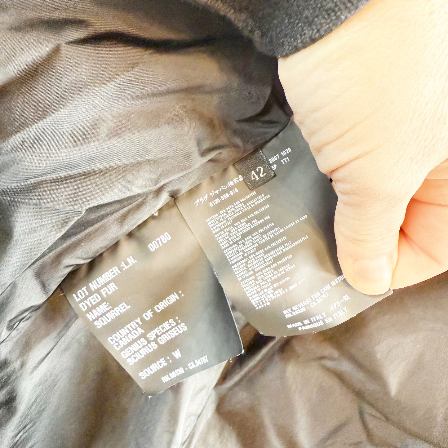 Prada Down Fur Trim Parka Puffer Coat Jacket Belted Black 42 / 12