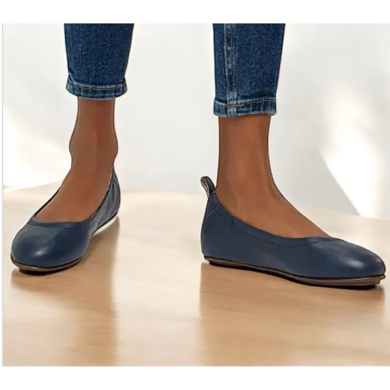 FitFlop Allegro Leather Ballet Flats Navy Blue 7.5