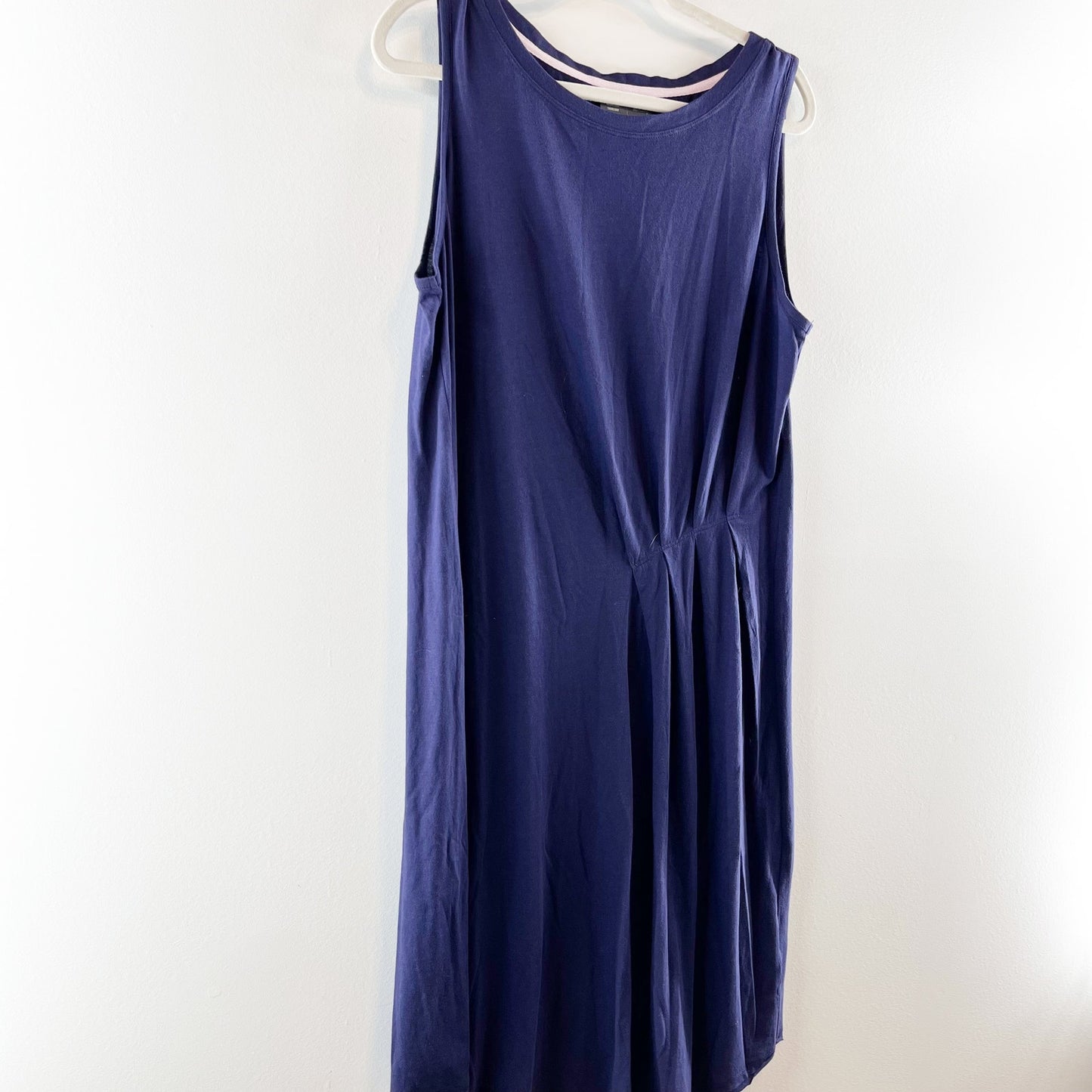 Anthropologie Nellie Sleeveless Pleated Shift Dress Navy Blue Large