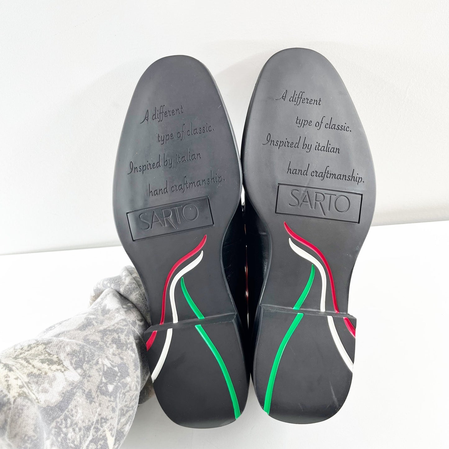 Franco Sarto Eda Leather Classic Slip-On Loafers with Metal Strap Detail Black 9