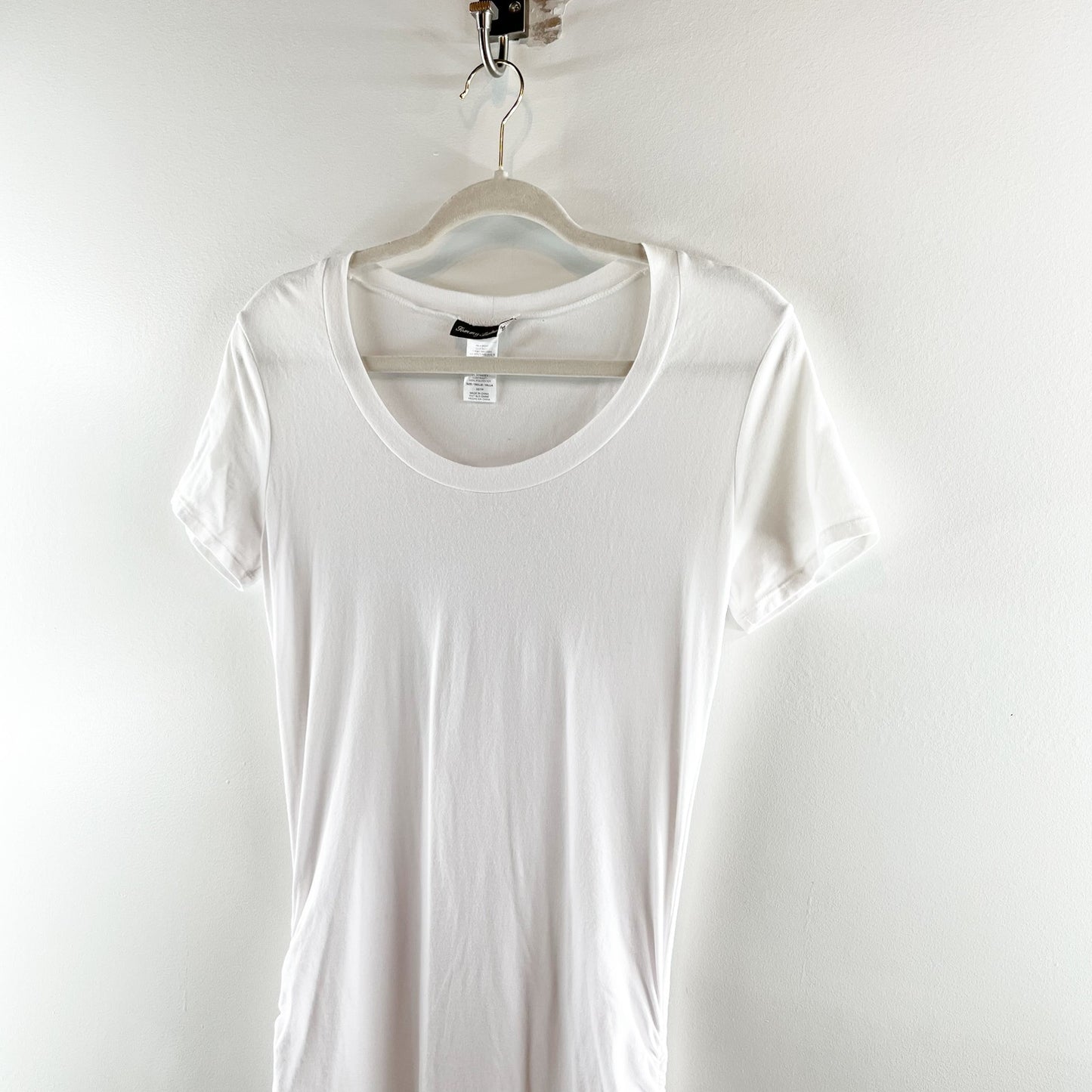 Tommy Bahama Short Sleeve Scoop Neck Slit Hem Maxi T-Shirt Dress White XS