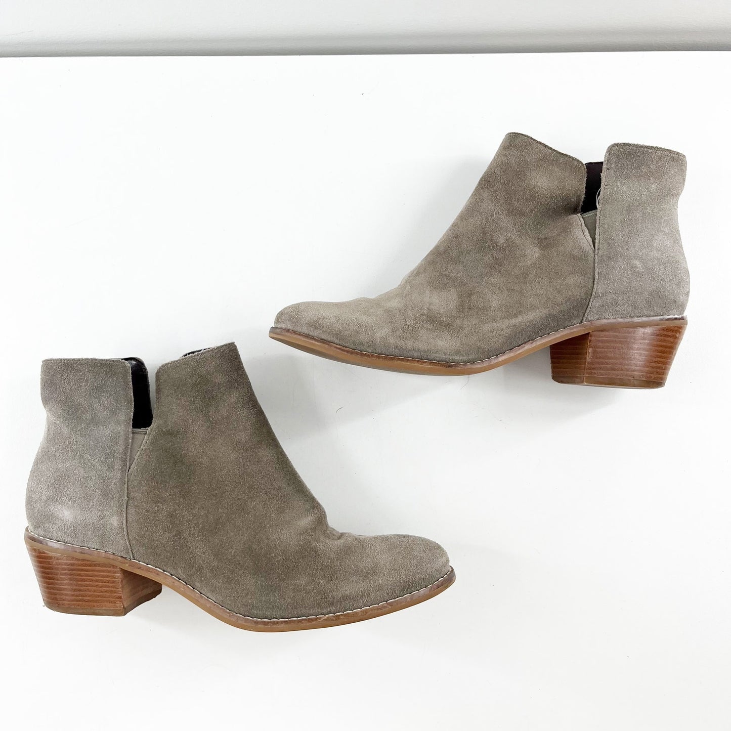 Cole Haan Abbot Suede Cutout Ankle Boots Booties Green 9