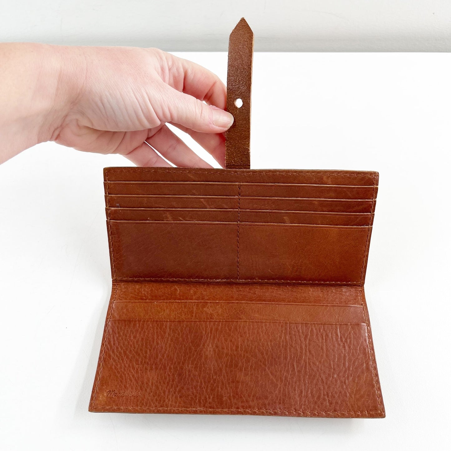 Madewell Leather Bifold Post Wallet English Saddle Brown