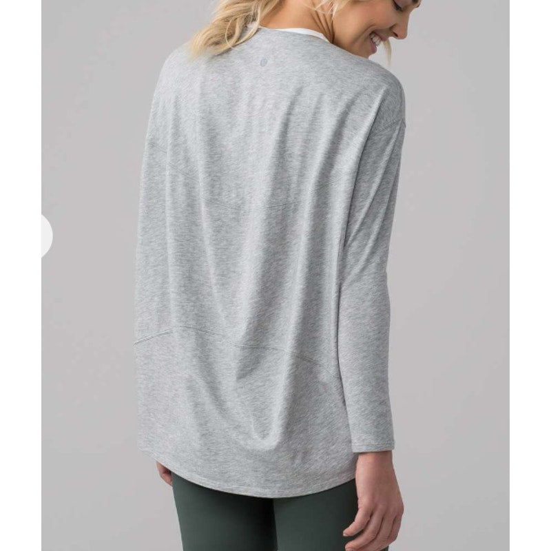 Lululemon Back In Action Long Sleeve Heathered Core Light Grey 14