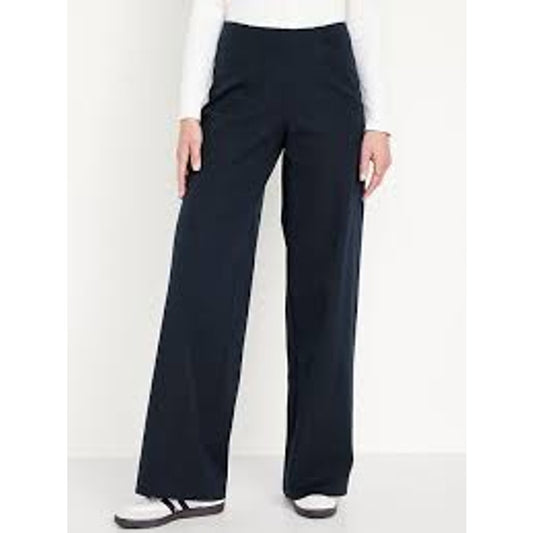 Old Navy High Waisted Pull On Pixie Super Wide Leg Pants Navy Blue XL