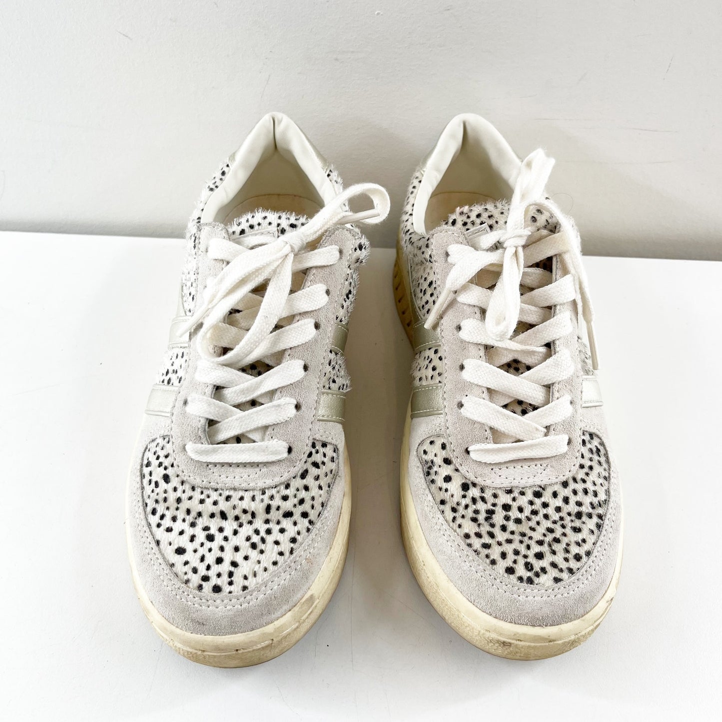 Gola Grandslam Savanna Spotted Lace Up Low Top Sneakers White Gray 7