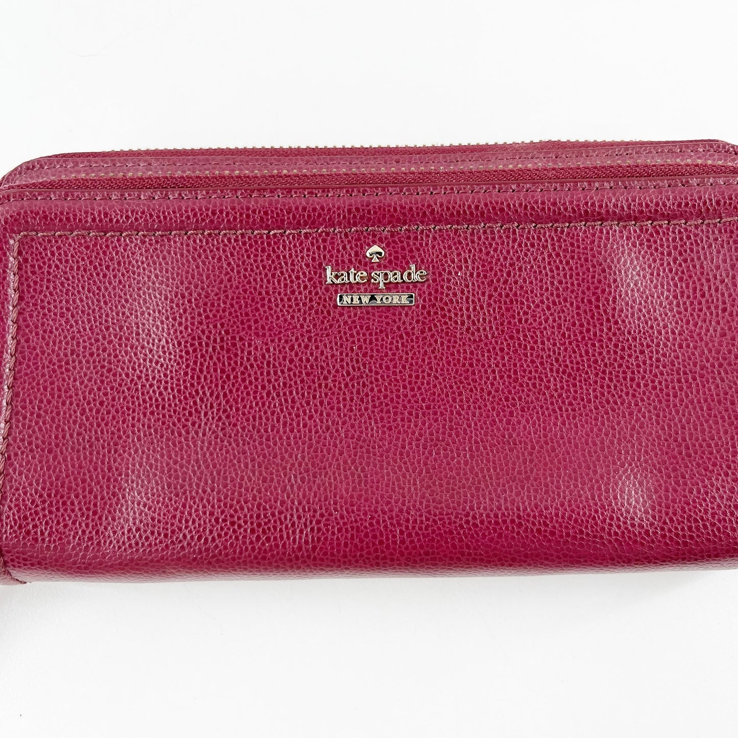 Kate Spade Jeanne Large Rectangle Double Zip Wallet Maroon Red