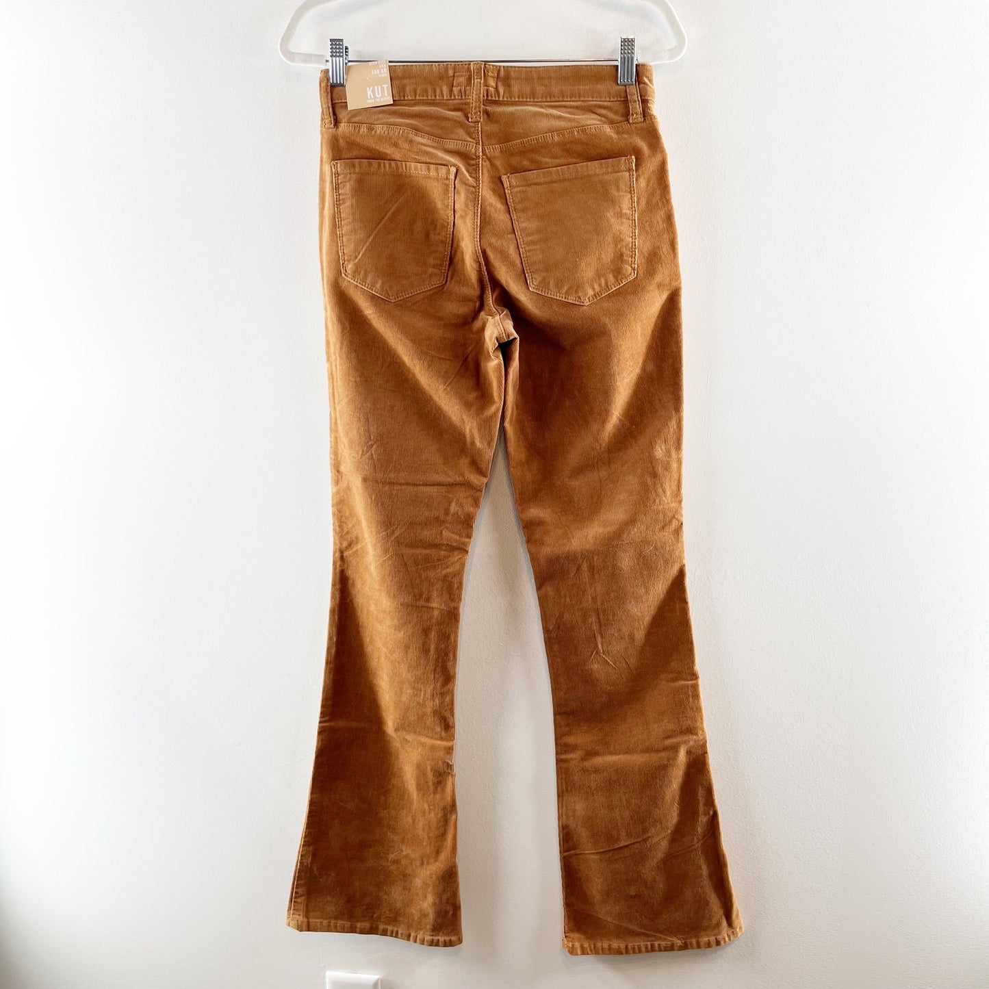 Kut From The Kloth Ana High Rise Fab Ab Flare Corduroy Butterscotch Brown 0