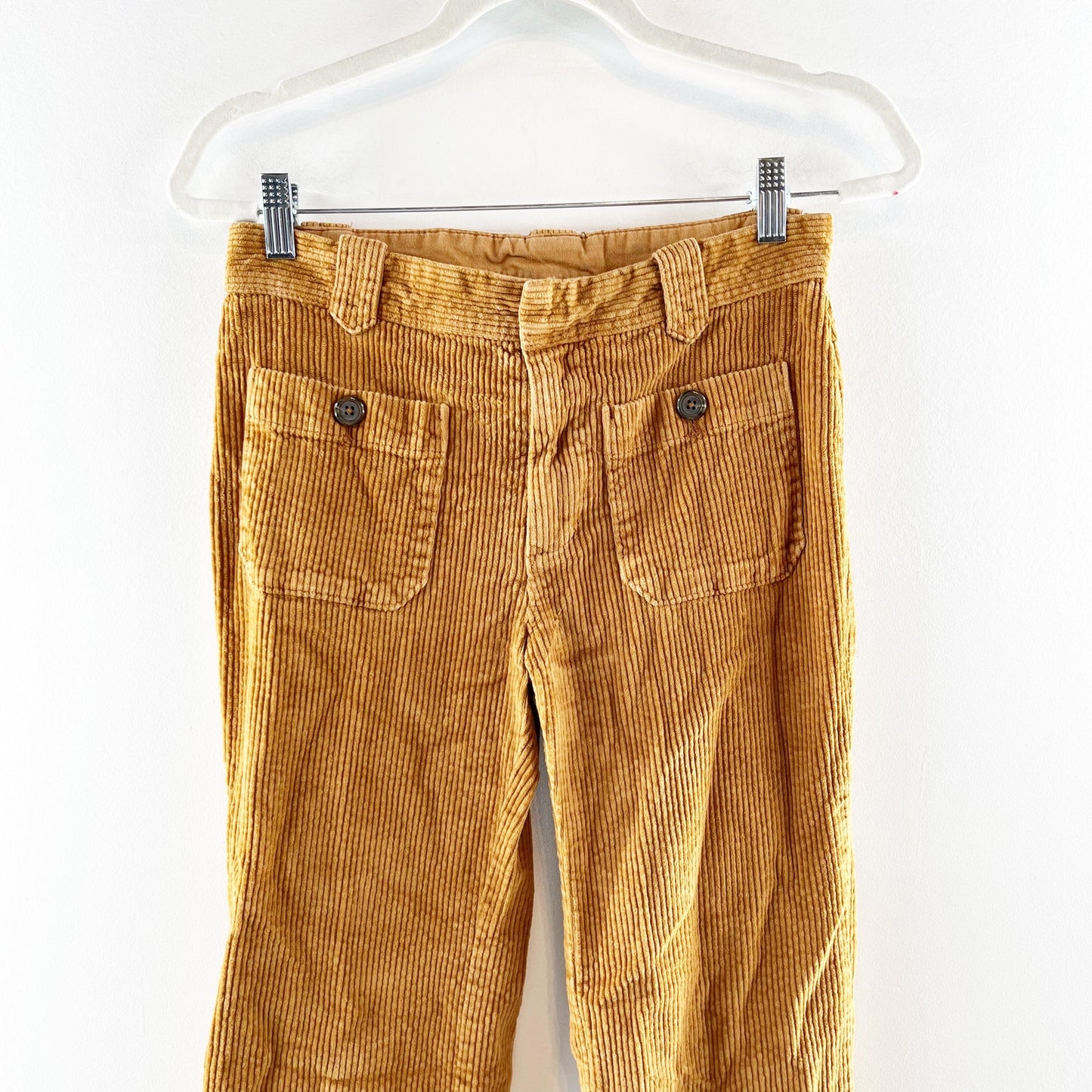 Free People High Rise Corduroy Flare Patch Pocket Pants Brown 0