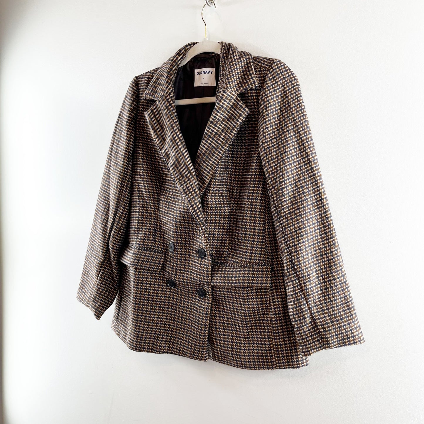 Old Navy Double Breasted Sports Blazer Brown Plaid Small