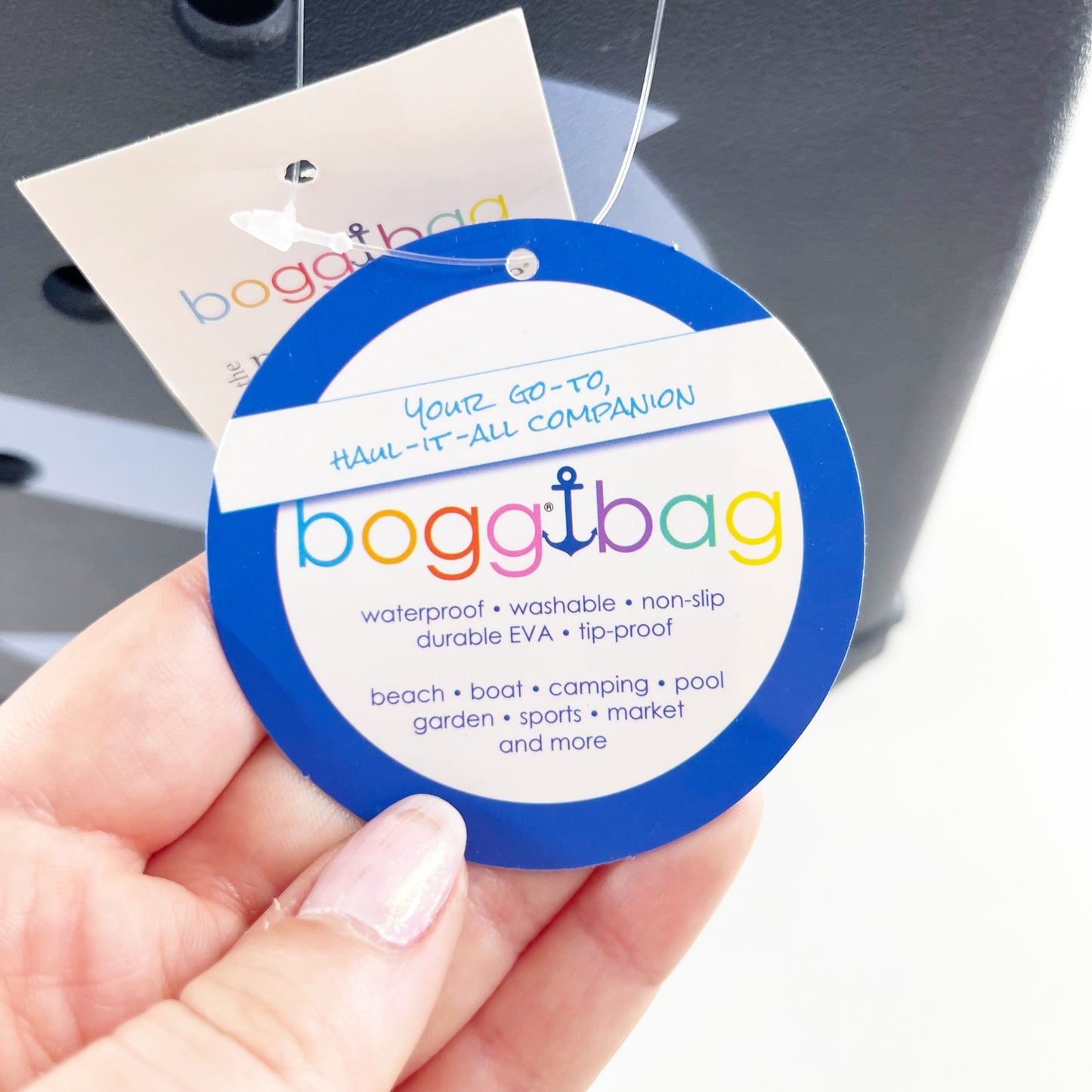 Bogg Bags Anchors Away Navy Blue Large Beach Tote Bag Waterproof