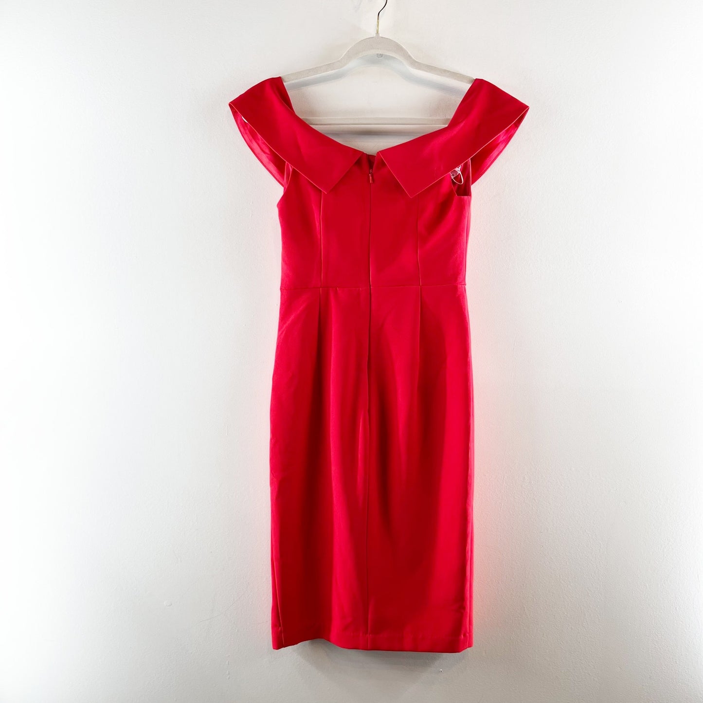 Bardot Off The Shoulder Midi Bodycon Pencil Dress Red XS