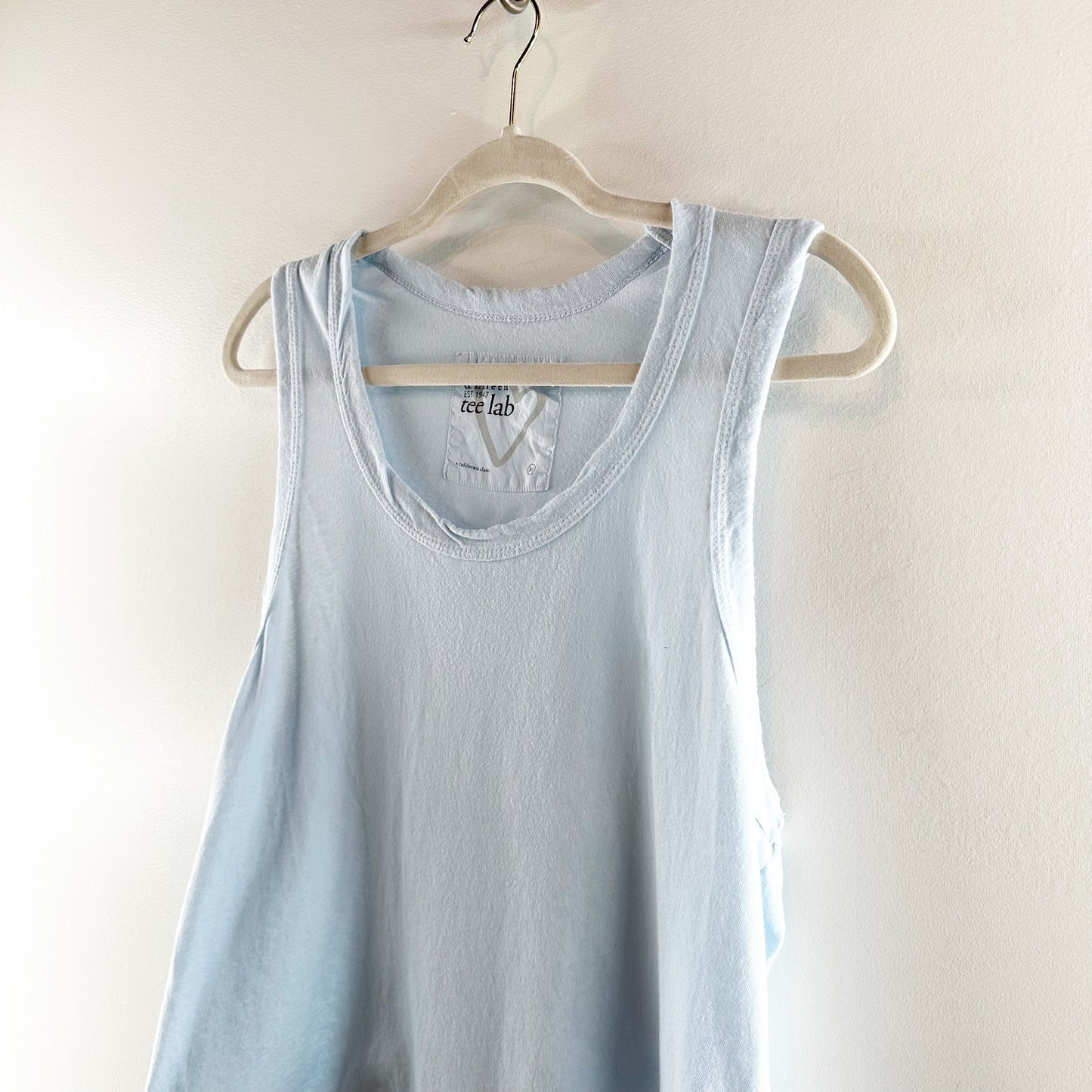 Frank & Eileen Tee Lab Cotton Muscle Tank Top Light Blue Medium