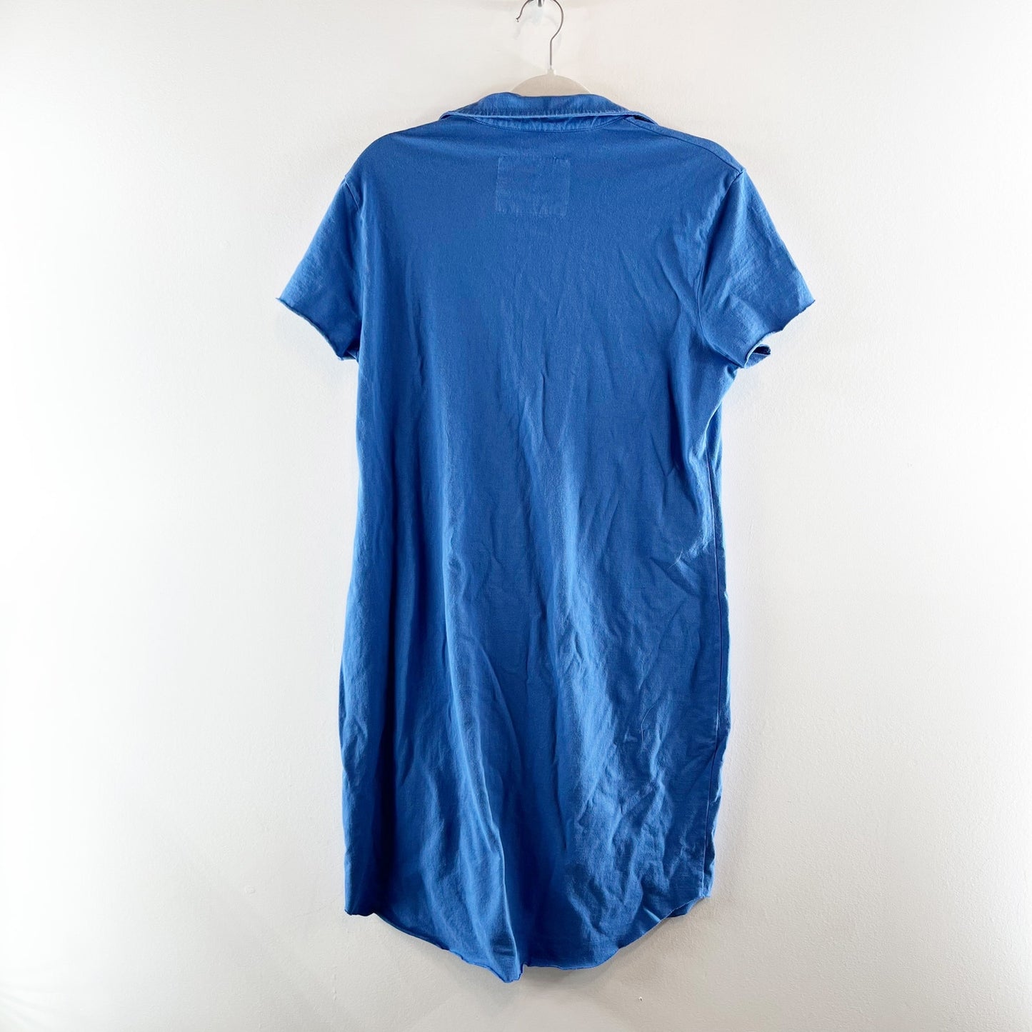 Frank & Eileen Lauren Short Sleeve Cotton Polo Mini Dress Blue Medium