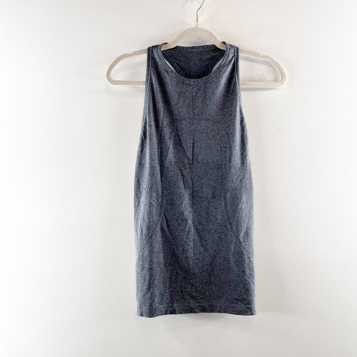 Lululemon Athletica Swiftly Tech Racerback Tank Top Heathered Black Gray 8
