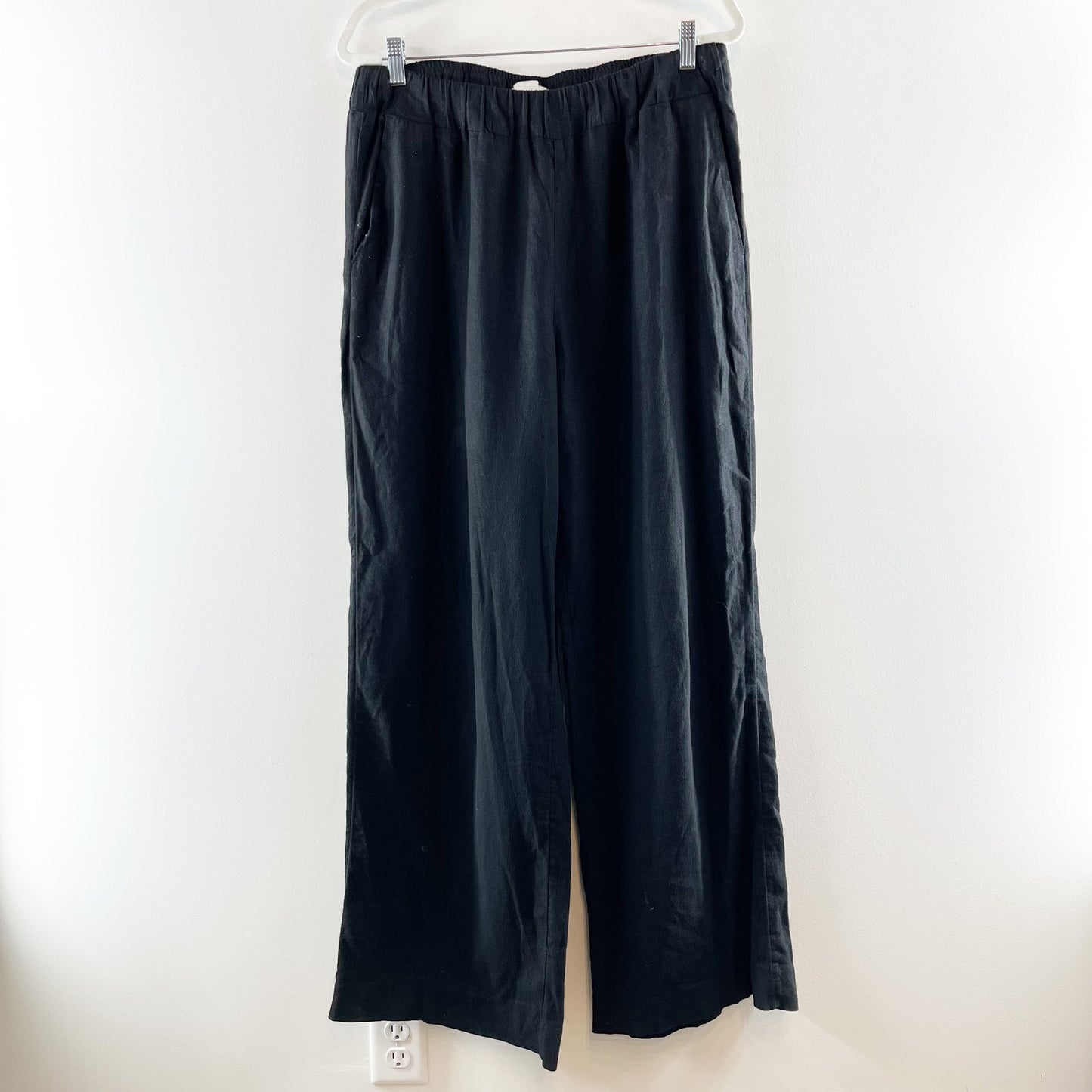 Abercrombie & Fitch Pull On High Rise Wide Leg Pants Black Large Tall