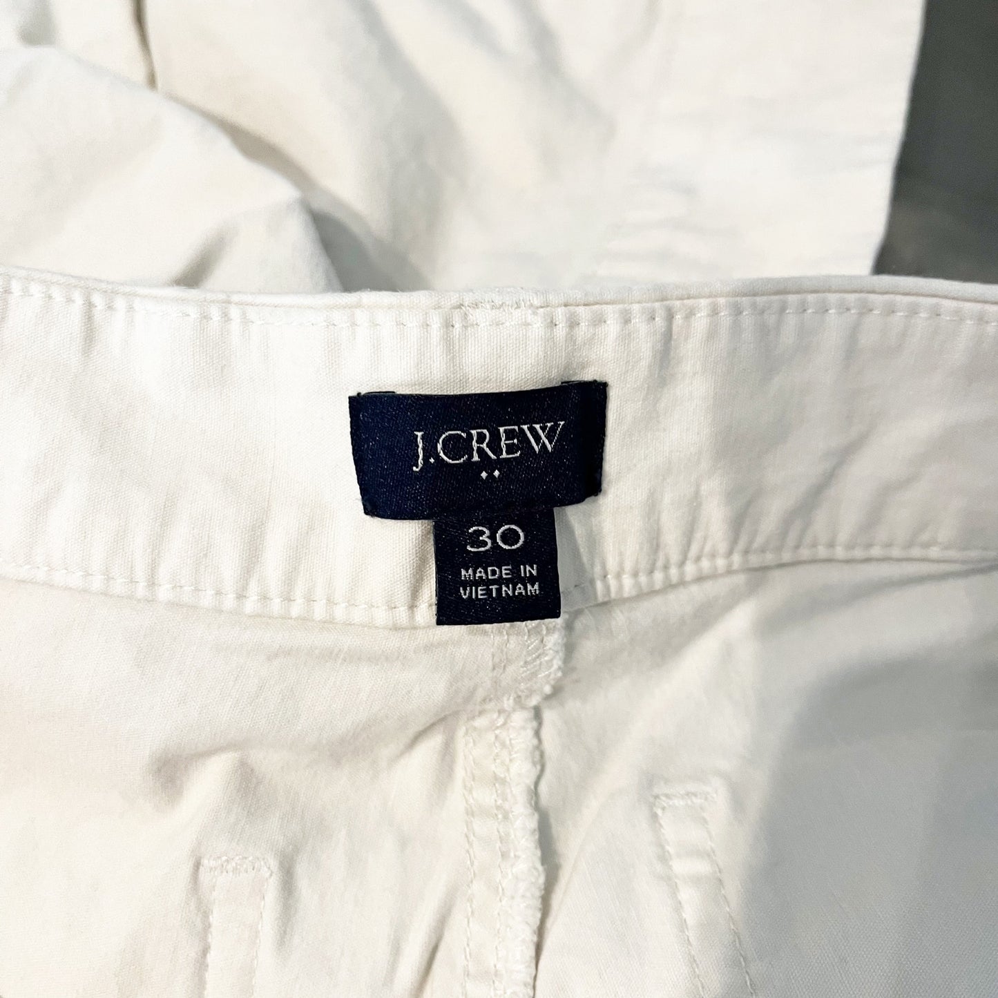 J. Crew Lizzie Wide Leg High Rise Linen Blend Chino Pants Trousers Cream 30