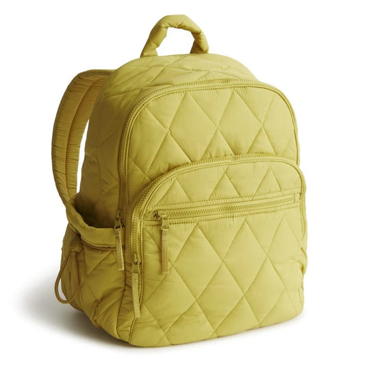 Vera Bradley Bancroft Quilted Backpack Golden Olive Green