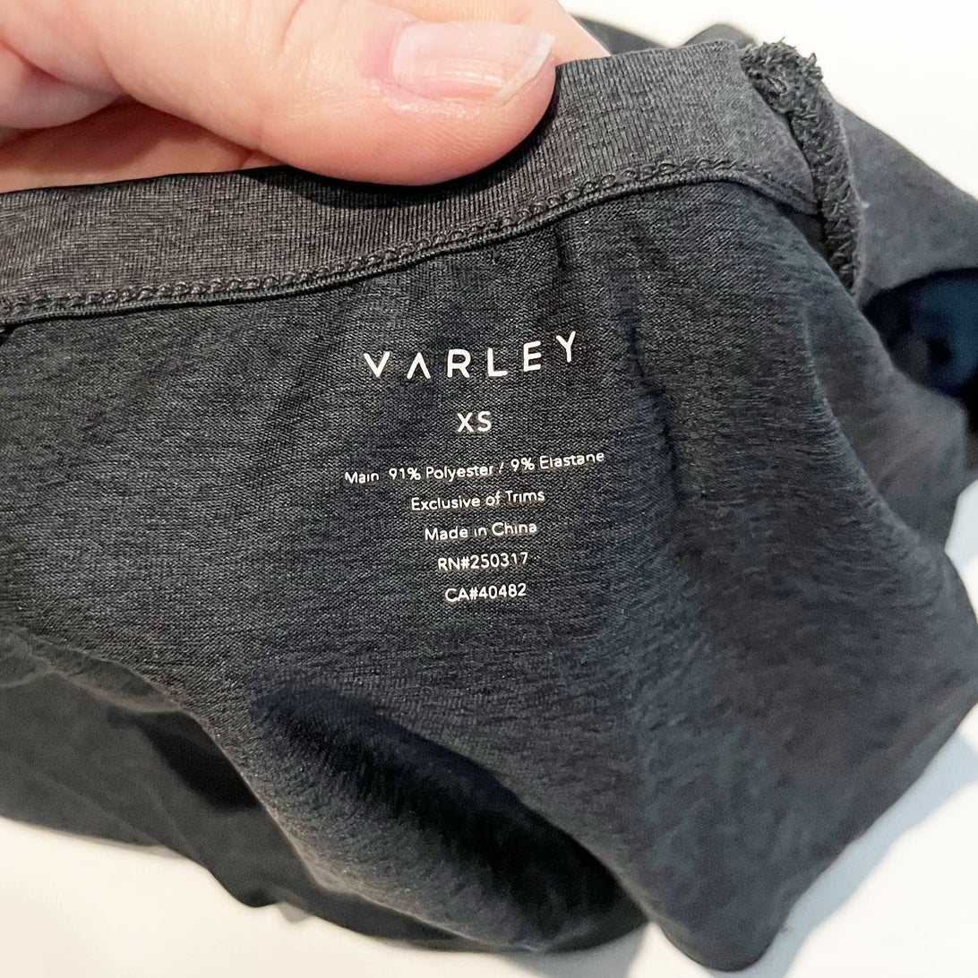 Varley Gray Long Sleeve Kearney Workout T-Shirt Top XS