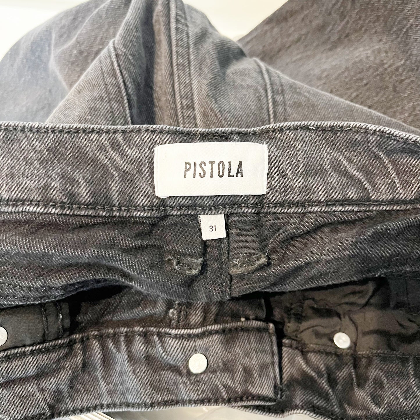 Pistola Ally High Rise Vintage Distressed Denim Ankle Boot Jeans Black 31 / 12