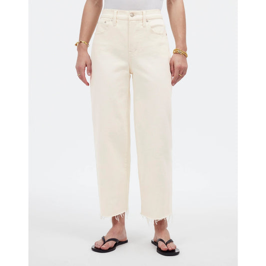 Madewell The Perfect Vintage Wide Leg Crop Jean Ecru White 27 Petite
