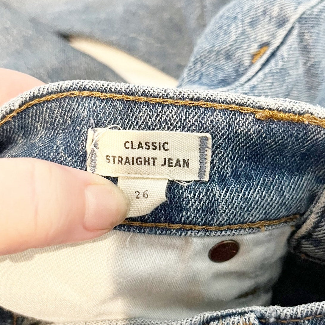 Madewell High Rise Classic Straight Leg Jeans Blue 26
