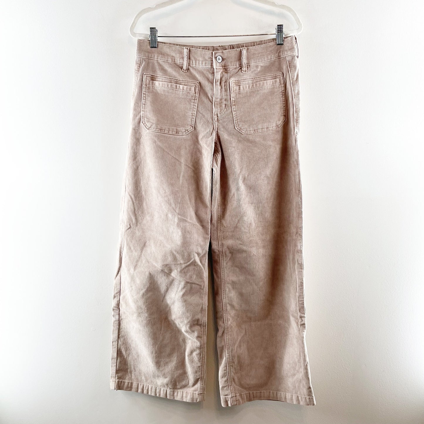 American Eagle Low Rise Baggy Wide Leg Corduroy Pants Tan Beige 8