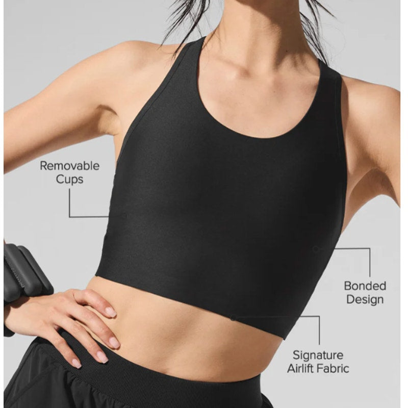Alo Airlift Super Sleek Bra Tank Top Black Small