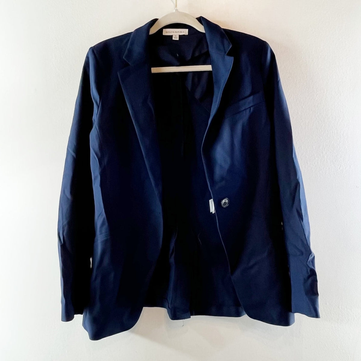 Banana Republic Slim Refined Notch Single Breasted Blazer Hyper Navy Blue 6