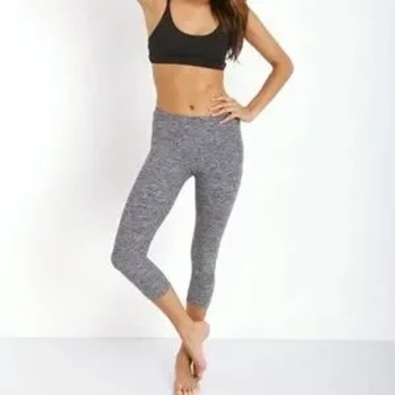 Beyond Yoga Cropped Spacedye Mid Rise Yoga Leggings Gray XL