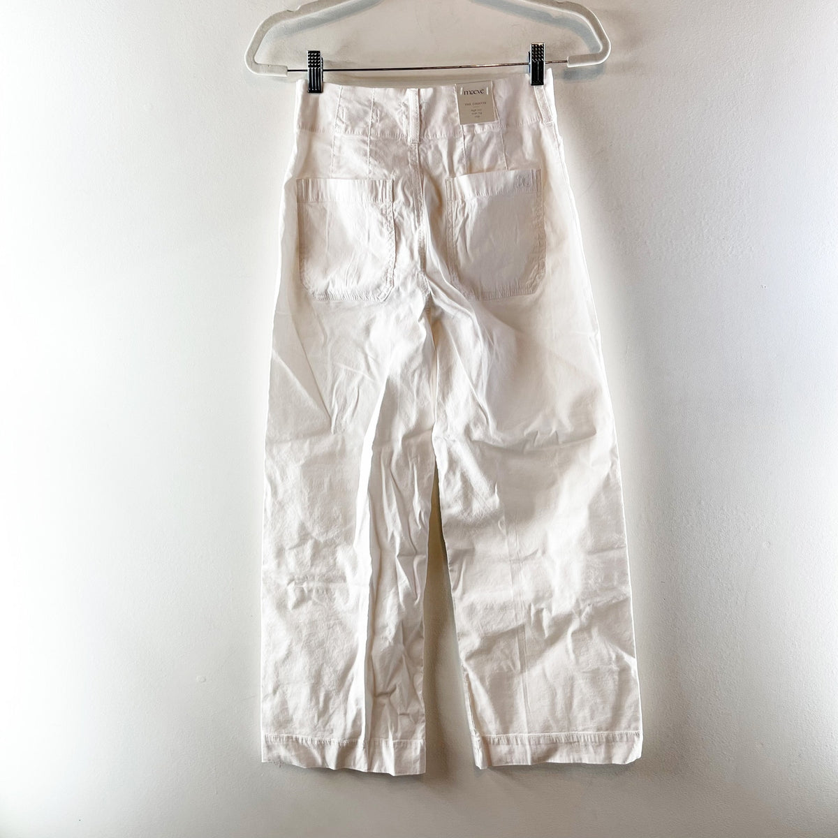 Maeve by Anthropologie The Colette High Rise Wide Leg Cropped Pants White 26