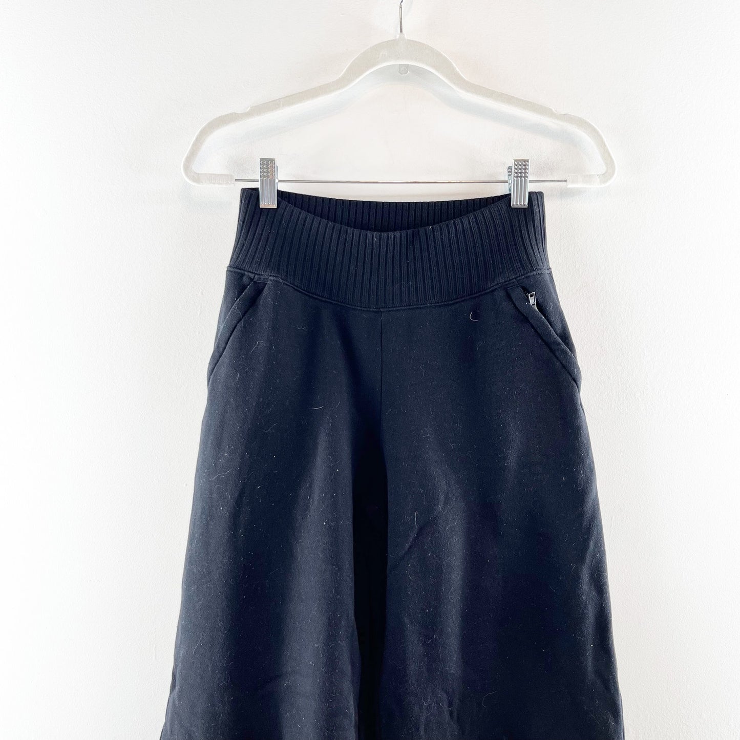 Alo Yoga Serenity Soft French Terry High Waisted Wide Leg Sweatpants Black XS