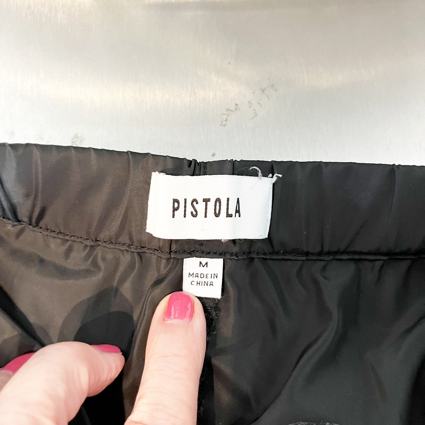 Pistola Jade High Rise Drawstring Lightweight Cargo Trouser Pants Black Medium