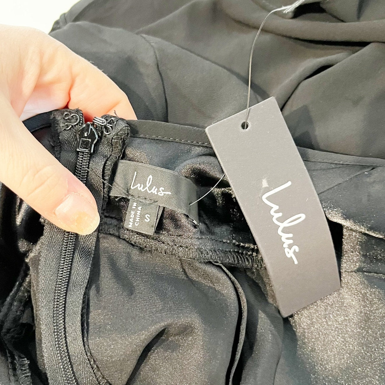 Lulus Dreamy Admiration Long Ruffled Slit Maxi Dress Gown Black Small