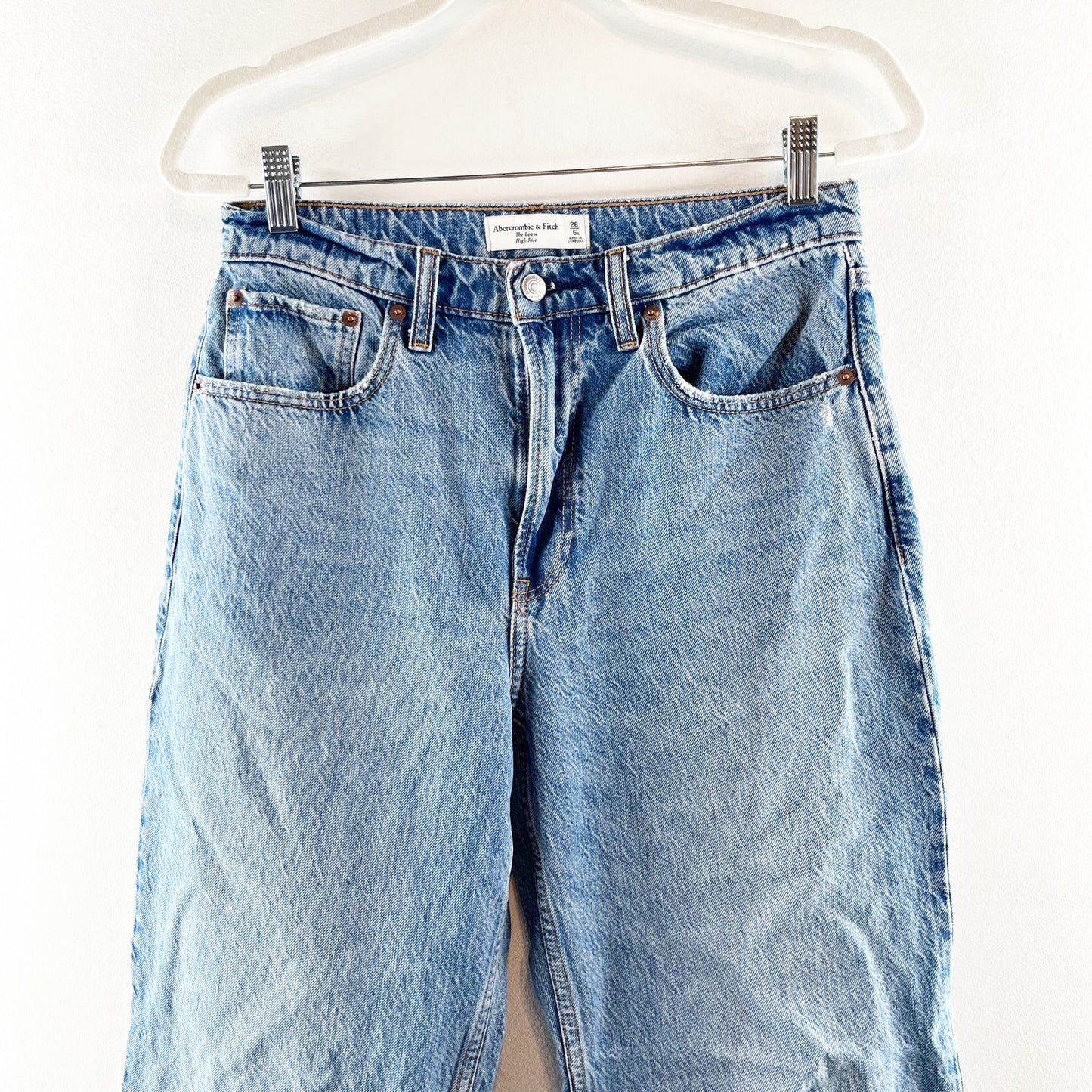 Abercrombie & Fitch High Waisted Denim Loose Jeans Blue 28 / 6 Petite