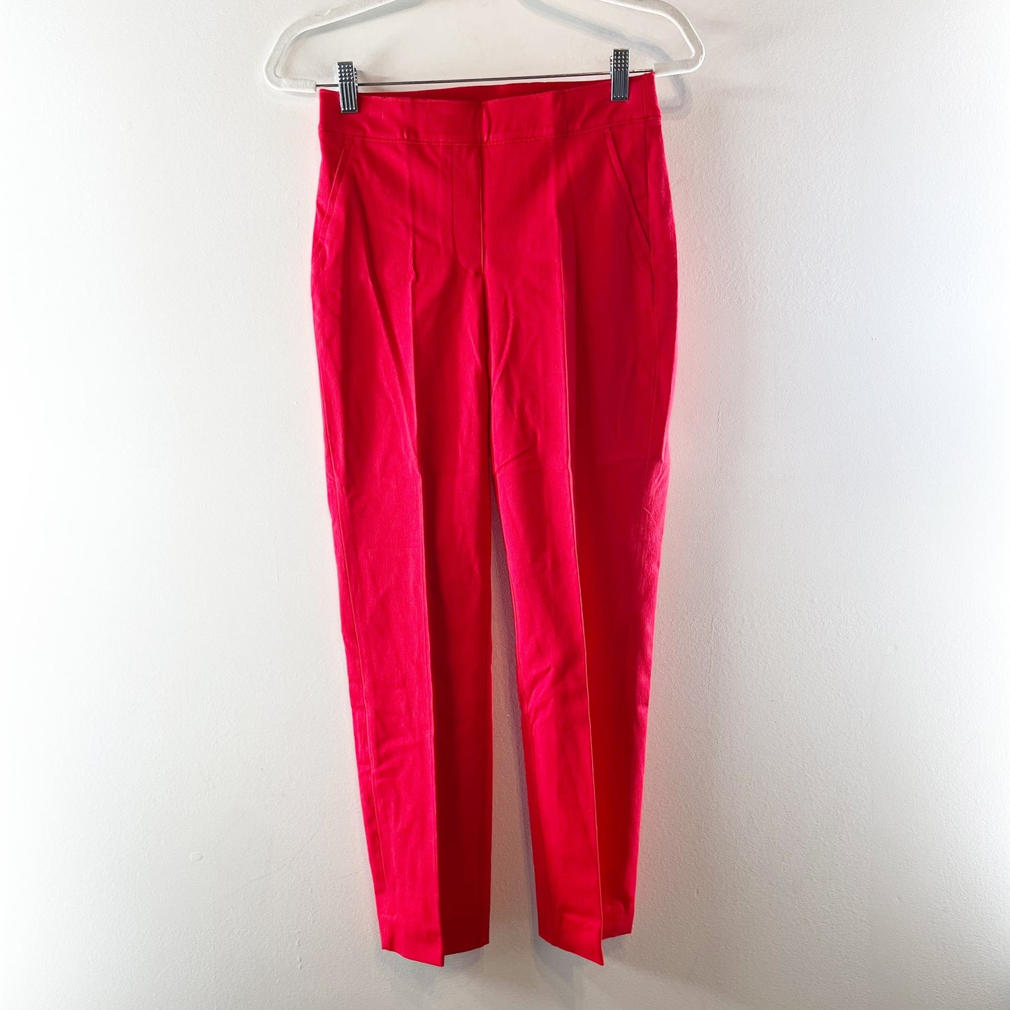 Spanx On The Go Slim Straight Mid Rise Ankle Pants Red Small