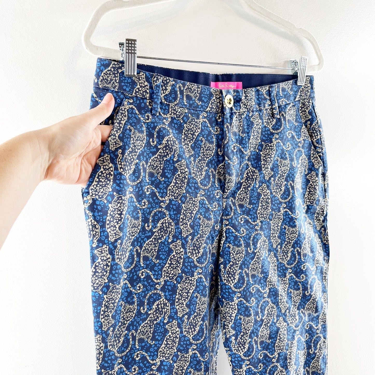 Lilly Pulitzer 28" Gretchen High Rise Straight Leg Pants Blue 8