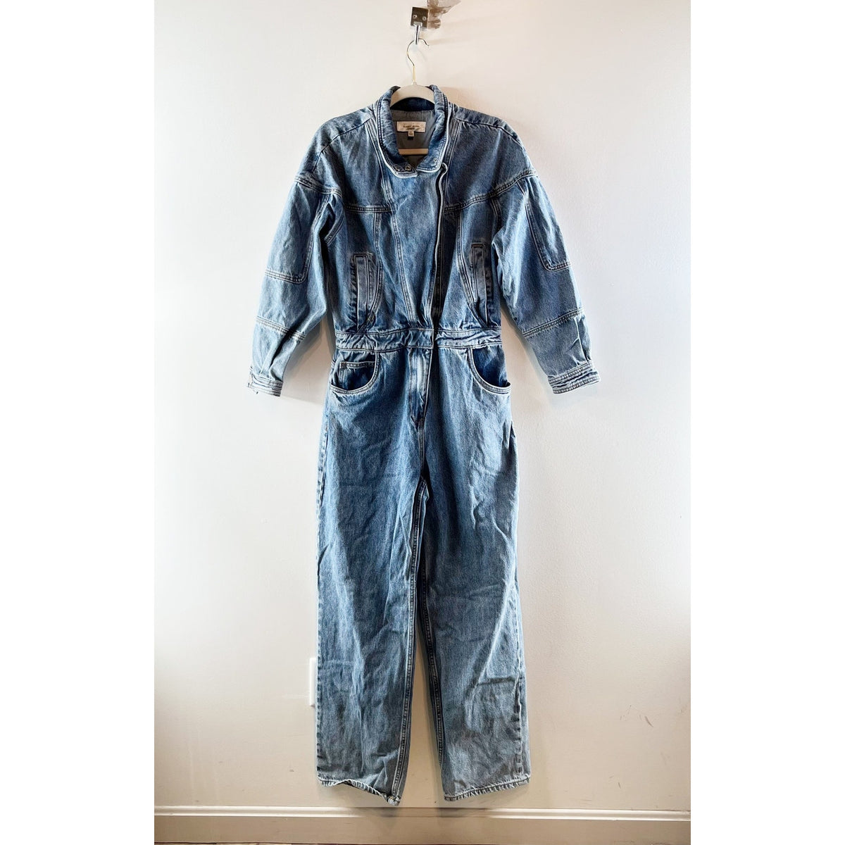 Ronny Kobo Eugene Long Sleeve Denim One Piece Jumpsuit Blue Medium