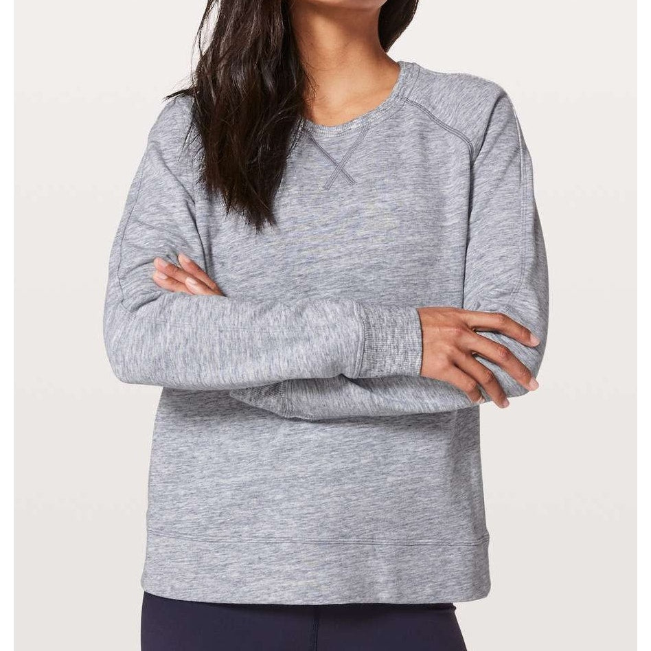 Lululemon Athletica Long Sleeve Crew Neck Pullover Sweatshirt Heathered Gray
