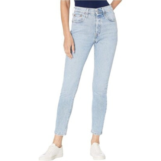 Levi's Premium 501 Cotton Blend High Rise Skinny Jeans Tango Light Blue 27 / 4