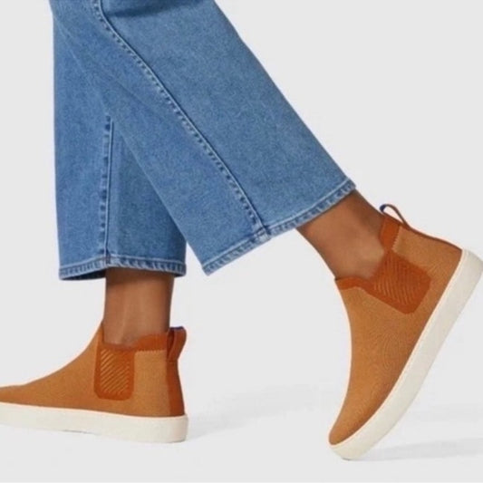 Rothy's Chelsea Pull On Bootie Sneakers Fawn Brown 8.5
