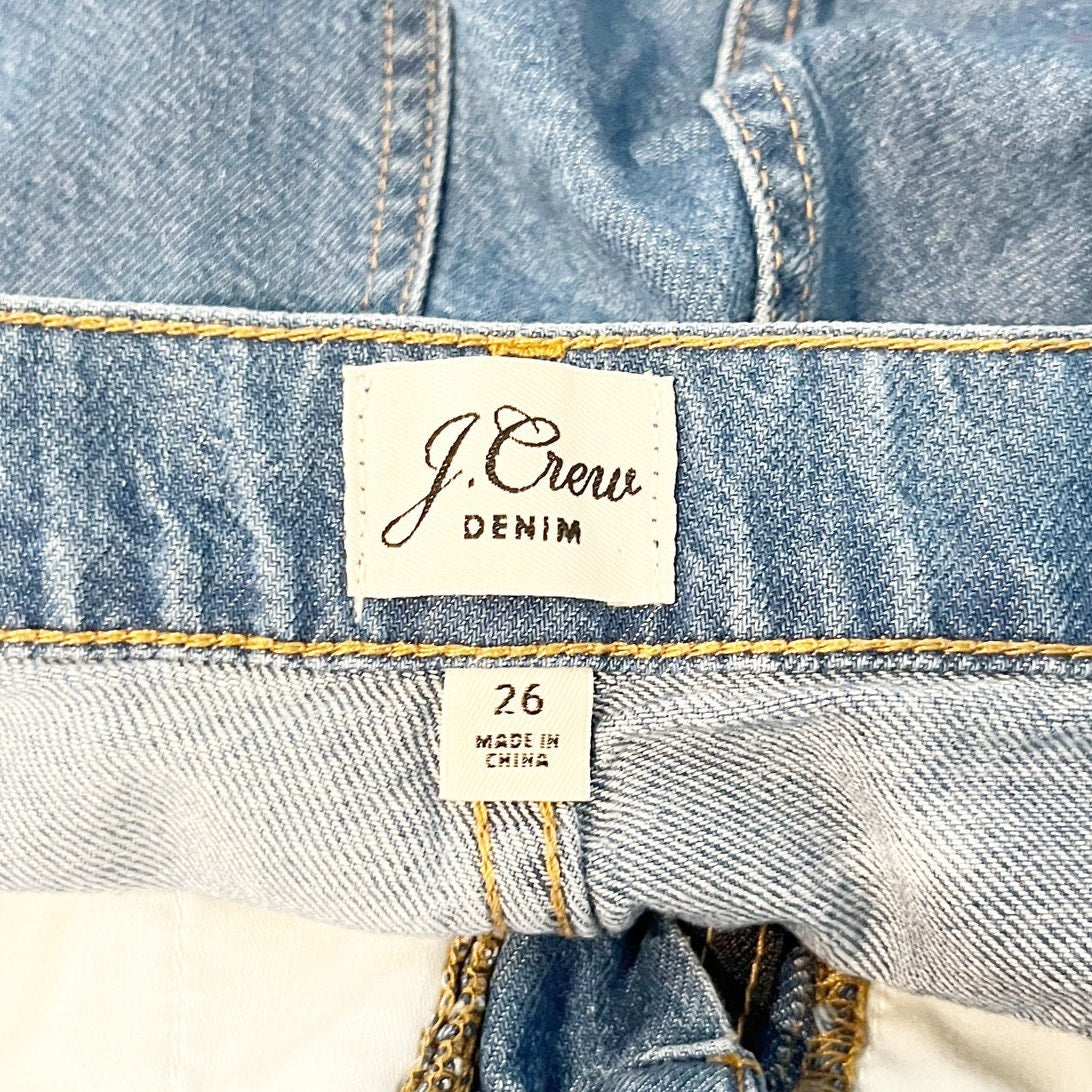 J. Crew High Rise Drapey Trouser Wide Leg Jeans Blue 26