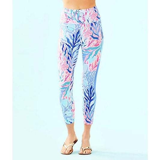 Lilly Pulitzer Luxletic High Waisted Weekender Leggings Kaleidoscope Blue Small